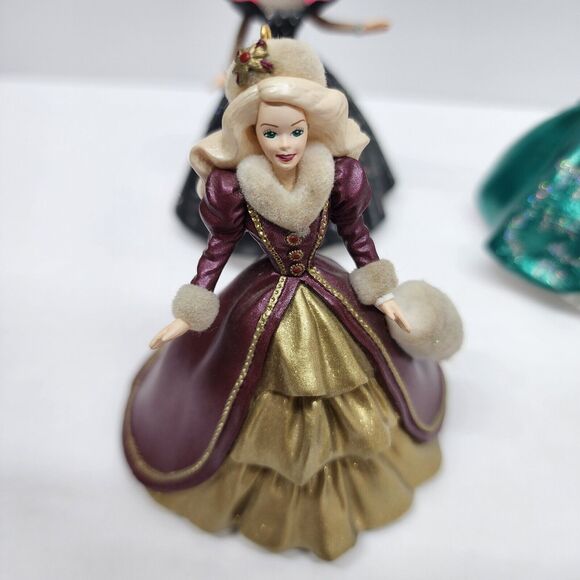 Hallmark Barbie Doll Lot 7 Christmas Ornaments Holiday Bride Fancy Dresses - Picture 6 of 16